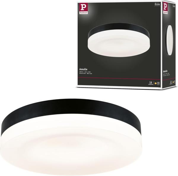 Paulmann 96778 LED Deckenleuchte Amalie 28cm Schwarz matt 2700K 3-Step-Dim