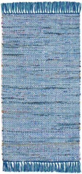 Alabama Fleckerlteppich Frida blau, 60x120 cm