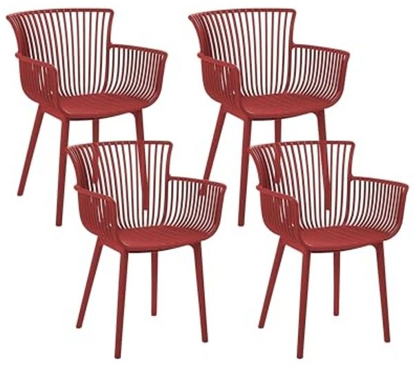 Gartenstuhl 4er Set PESARO Rot