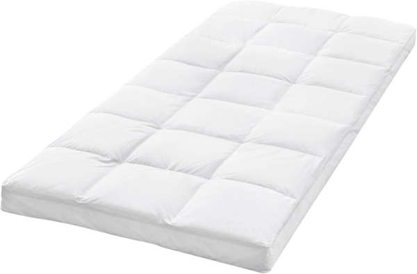 GMD Living, Topper CONDADO, 10 cm hoch, Bezug: Baumwolle, Füllung obere Auflage: 90% Daunen, 10% Federn, Füllung untere Auflage: 100% Federn, (zweilagige Matratzenauflage), zweilagige Daunen-Matratzenauflage mit Baumwollbezug, 90 x 200 cm