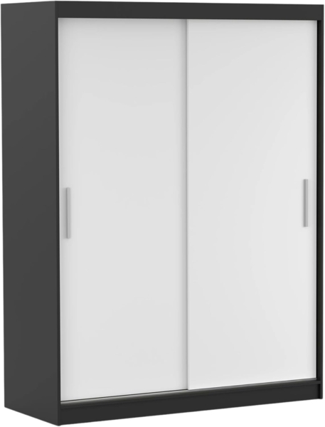 imoebel24 Schwebetürenschrank VISTA 04 150 cm - Schwarz / Weiss