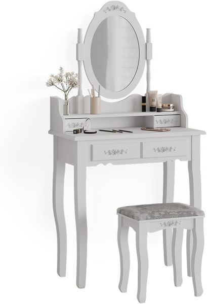 Schminktisch Meghan Weiß 75 cm mit Hocker Vicco Bild 7