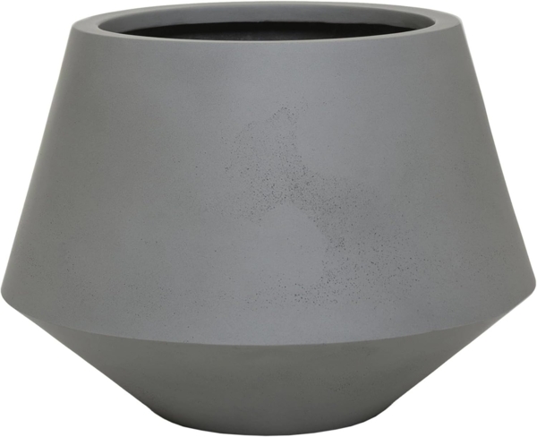 VIVANNO Blumentopf Fiberglas BERBELIT Rund - Grau Beton-Design (1 St), 42x30 cm