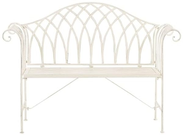 Gartenbank MILAZZO 130 cm Metall Weiß