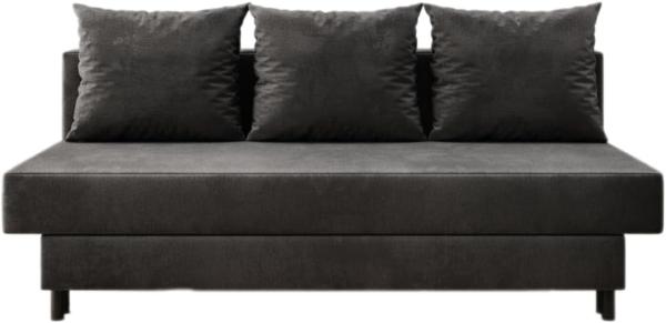 Designer Sofa Lino mit Schlaffunktion Samt Anthrazit