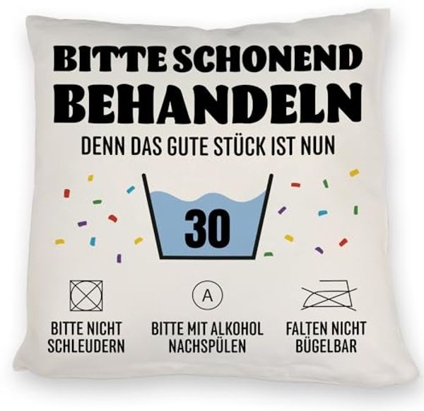 speecheese Dekokissen Bitte schonend behandeln - 30. Geburtstag Kissen