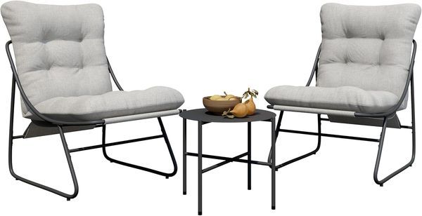 Gartenlounge Edoste (Farbe: Dunkelgrau / Hellgrau)