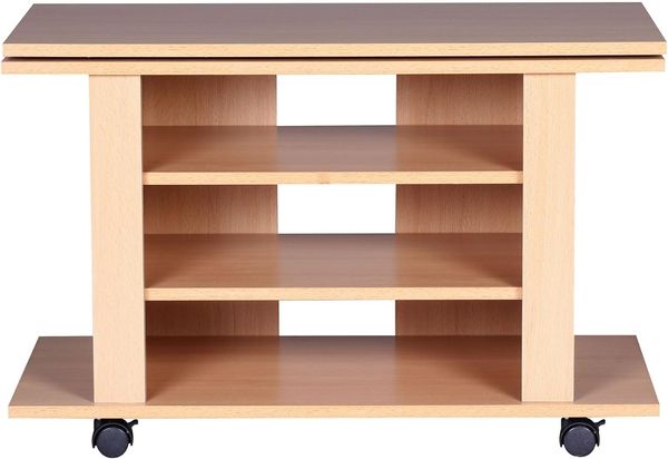 Fernsehschrank Drehbar auf Rollen | TV Bank 75 x 38 x 50 cm mit Drehteller für Fernseher Bild 5