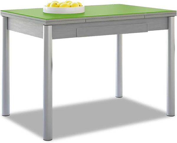 ASTIMESA Glas-Flügel, Küchentisch, Metall, Grün, 90x50 cm