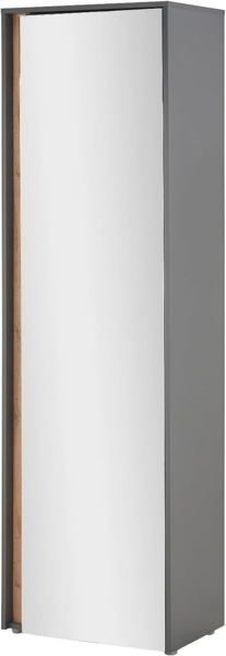Garderobenschrank Center in grau matt und Eiche Wotan 60 x 200 cm