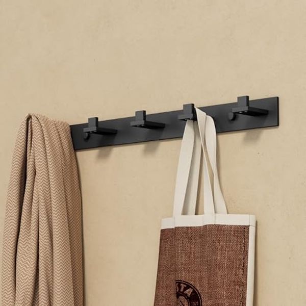 doporro Wandgarderobe Kleiderhaken stabile Garderobenhaken aus Edelstahl 5 Haken Stalo-07, Hochwertiger Edelstahl, matte Oberfläche, verdeckte Schrauben