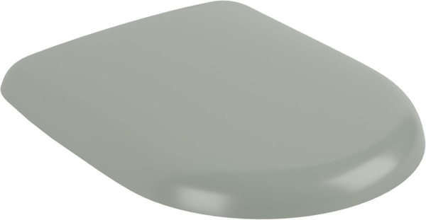 Villeroy & Boch Antao WC-Sitz, Toilettendeckel mit Absenkautomatik, abnehmbarer Toilettensitz aus bruchsicherem Duroplast, Klodeckel Original Ersatzteil, D-Form, Morning Green, matt