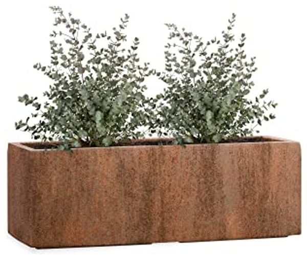 Pflanzwerk® Pflanzkübel TUB Frostbeständiger Fensterbank Premium Blumenkübel mit Lotus-Effekt, Fiberglas - Handgefertigt - Rechteckig – Frostbeständig