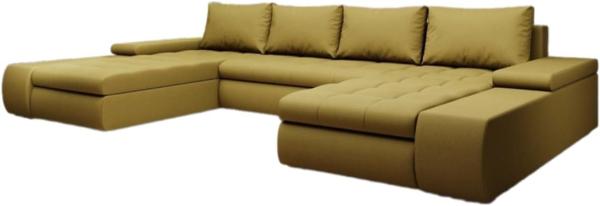 Designer Sofa Martino mit Schlaffunktion Stoff Senf