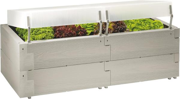 Gardenstar Hochbeet Woody Set 130 x 60 x 52 cm, inkl. 2 Thermohauben