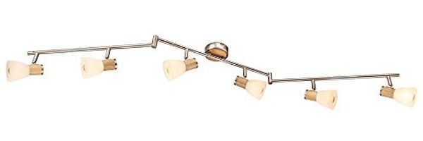 Deckenleuchte Wohnzimmer Deckenlampe Deckenstrahler Holz 6 Flammig 54352-6