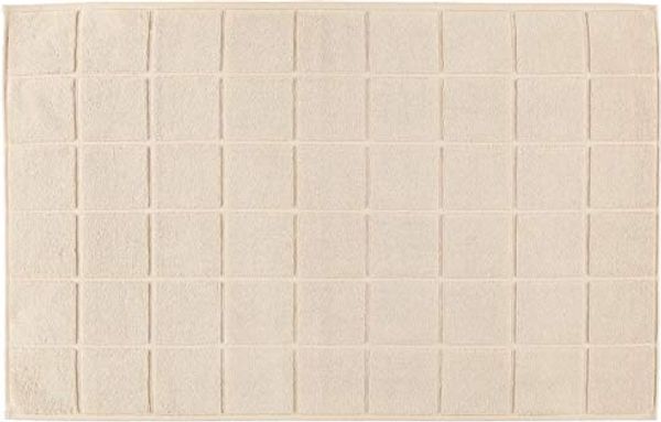 Ross Uni-Zwirn Frottier Badematte Karofond|60x100 cm| cappuccino