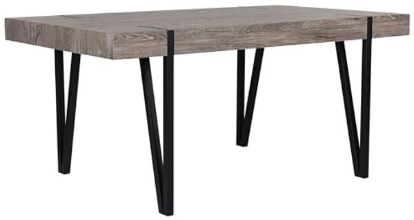 Esstisch dunkler Holzfarbton / schwarz 180x90 cm ADENA