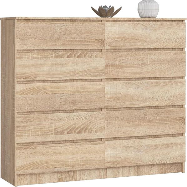 Kommode K-140 mit 10 (2x5) Schubladen, B138 x H121 x T40 cm, Gewicht 75 kg