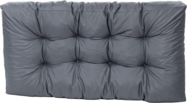 TexDeko® Garden Palettenkissen wasserabweisend UV - beständig Premium Sitzkissen gesteppt 120 x 50 x 18 cm Palettenauflage für Europaletten Palettenmöbel Palettenpolster (Grau) Bild 1