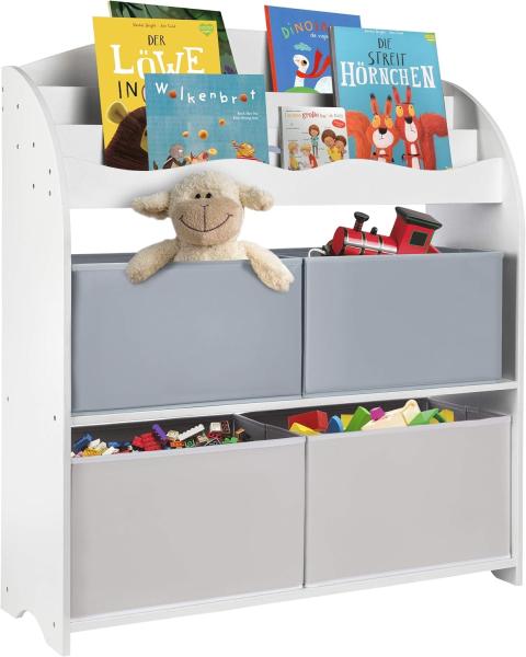 ONVAYA Bücherregal Kinder-Bücherregal Weiß, Kinderregal mit Boxen, Aufbewahrung