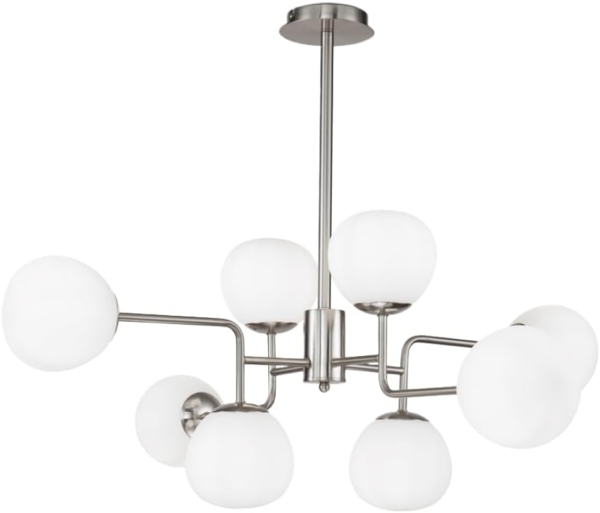 Maytoni Kronleuchter Erich 8-flammig nickel matt weiß