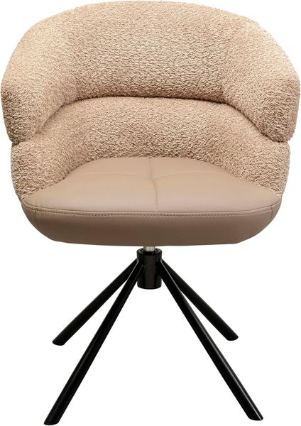 Kare Design Drehstuhl Tasty, Braun, 49 cm Sitzhöhe, Esszimmerstuhl, Polsterstuhl, 360 Grad Drehbar, Wohnzimmer, 82 x 63 x 61 cm (H/B/T)