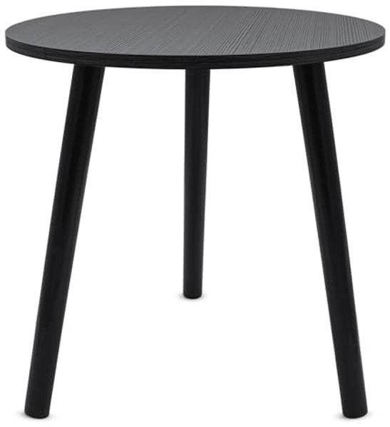 Spetebo Beistelltisch Holz Sofatisch schwarz rund - 41 x 40 cm im eleganten Design (Anzahl, 1-St, Stück), mit 3 Beinen