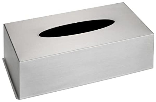WENKO Kosmetiktücherbox, Silber, Edelstahl rostfrei