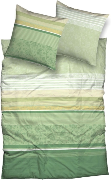 Traumschlaf Satin Bettwäsche Teri green|135x200 cm + 80x80 cmTraumschlaf Satin Bettwäsche Teri green