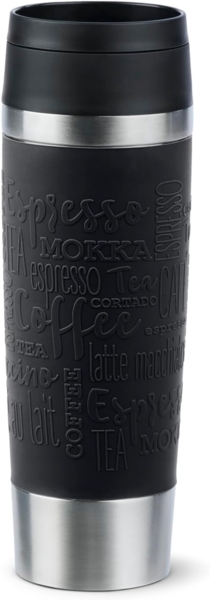 EMSA Thermobecher Travel Mug Classic, Schwarz, 0.5 l