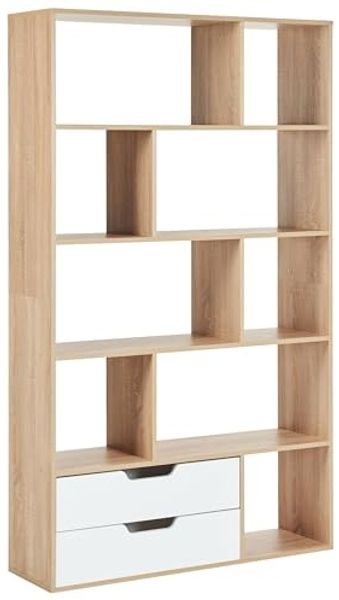 Bücherregal WADENA 185 cm Braun Weiß
