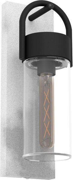 Eglo 900286 Wandleuchte CARRARO grau, schwarz E27 1X28W L:11. 5cm B:13cm H:38cm dimmbar IP44