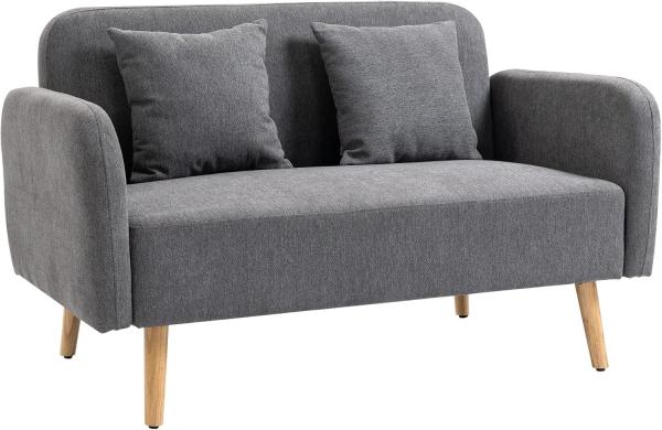 HOMCOM 2-Sitzer Doppelsofa mit Kissen und Anti-Rutsch Beinen