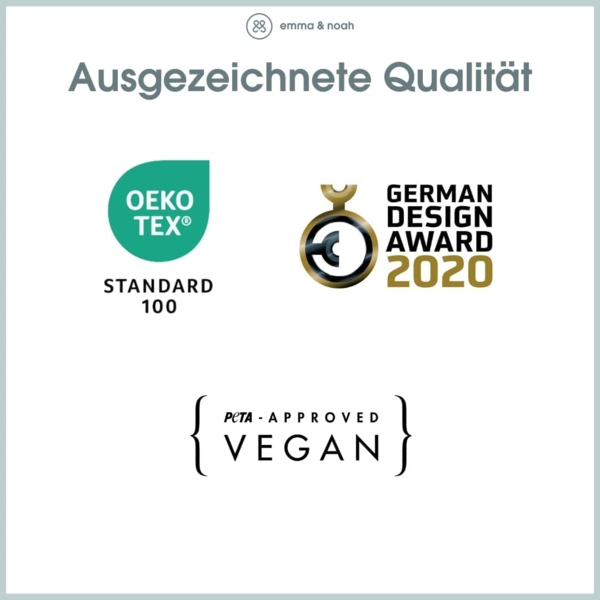 emma & noah Premium Baby Schlafsack mit Füßen Ganzjahr, Bequem & Atmungsaktiv, 100% Bio-Baumwolle, Oeko-TEX Zertifiziert, Flauschig, Bewegungsfreiheit, 2.5 TOG (Leo Grau, 70 cm) Bild 7