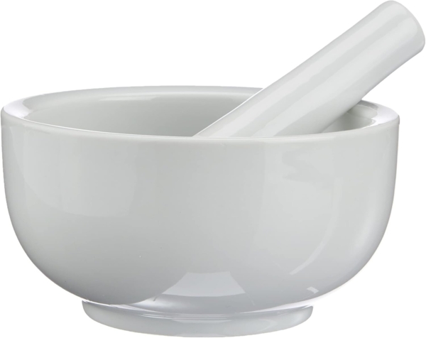 Küchenprofi Mörser Porzellan mit Stößel Weiß 12cm