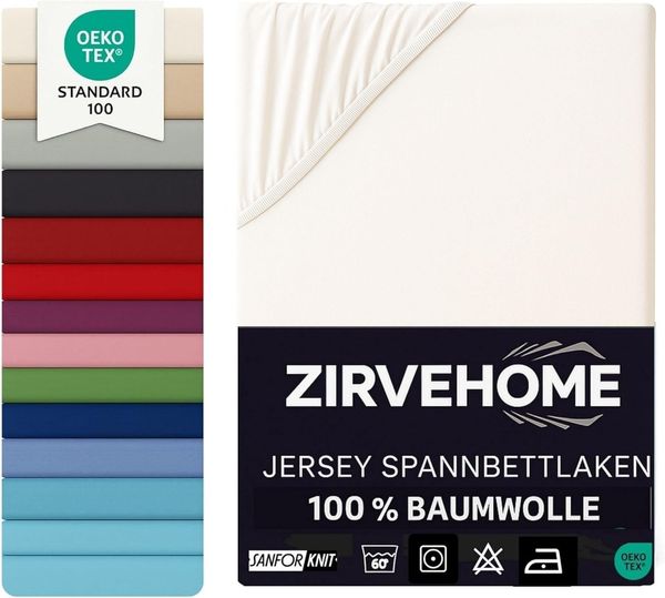 yadetextil Spannbettlaken 140x200 cm - 160x200 cm Jersey Spannbetttuch 100% Baumwolle Bettlaken, Jersey, Gummizug: Rundumgummi, Spannbettlaken 140x200-160x200 cm bis 25 cm Höhe, Natur