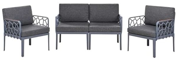 Gartensofa Set 4-Sitzer ERICHE Dunkelgrau
