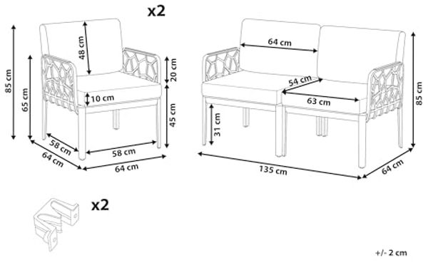 Gartensofa Set 4-Sitzer ERICHE Dunkelgrau Bild 3