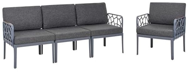 Gartensofa Set 4-Sitzer ERICHE Dunkelgrau Bild 5