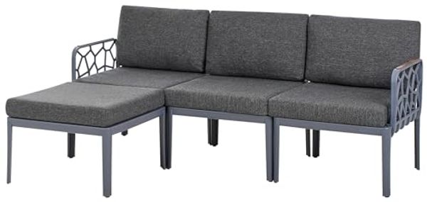 Gartensofa Set 4-Sitzer ERICHE Dunkelgrau Bild 7