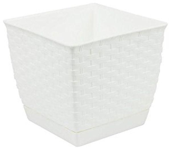 Prosperplast quadratischer Blumentopf RATOLLA SQUARE DRLK165-S449 weiß 15 5x15 5x14 cm