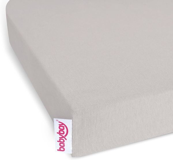 babybay Jersey Spannbetttuch Deluxe Doppelpack passend für die Modelle Maxi, Midi, Boxspring, Comfort und Comfort Plus, beige, 89x50 cm (Doppelpack)