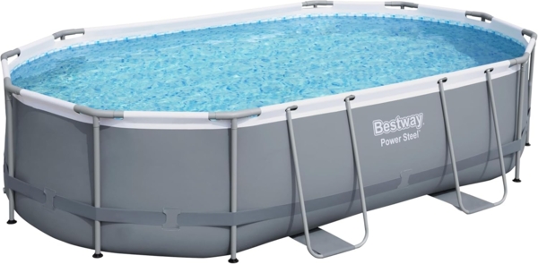 Power Steel™ Solo Pool ohne Zubehör 488 x 305 x 107 cm, grau, oval