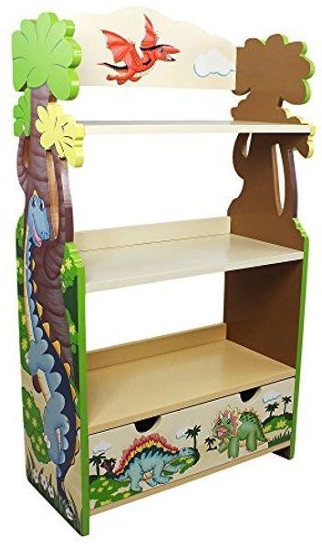 Fantasy Fields - Kinderbücherregal aus Holz Dinosaurier Holz Stauraum TD-0069A
