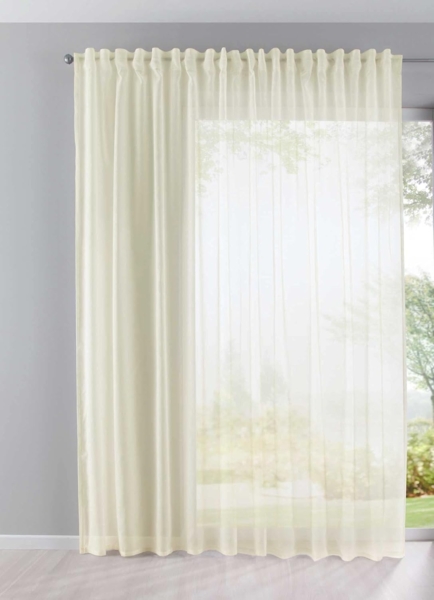 Gardinenbox Gardine (1 St), verdeckte Schlaufen, transparent, Batist, Store Batist Cotton Look Universalband 61500