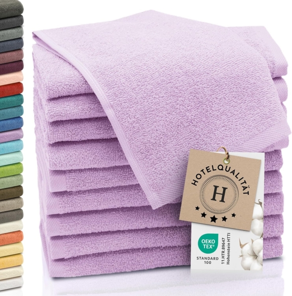 ZOLLNER Gästehandtücher, Walkfrottier (10-St), 30 x 50 cm, 100% Baumwolle, alle Farben bis 95°C waschbar