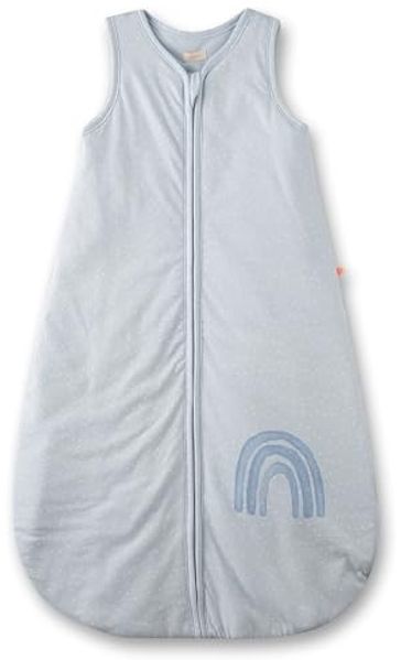 SANETTA Baby-Schlafsack Blau | Praktischer und bequemer Unisex-Schlafsack aus Bio-Baumwolle. Baby-Schlafsack mit Reißverschluss und Regenbogen-Print | Baby Sleeping Bag