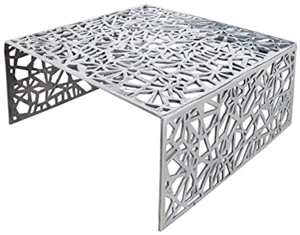 riess-ambiente Couchtisch ABSTRACT 60cm silber, Wohnzimmer · Metall · eckig · Handarbeit · Gap Design · Modern