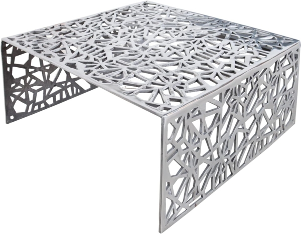 riess-ambiente Couchtisch ABSTRACT 60cm silber, Wohnzimmer · Metall · eckig · Handarbeit · Gap Design · Modern